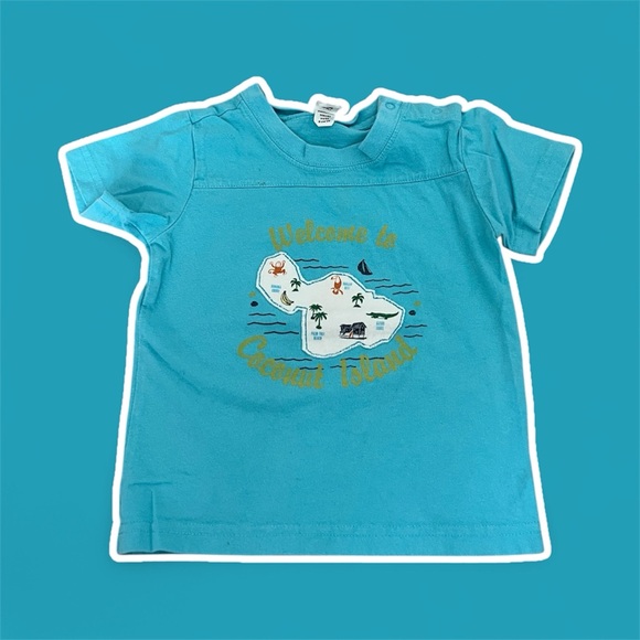 GAP Other - 🔹GAP: Boy size 18-24 M, blue short sleeve t-shirt w/“coconut island” theme🔹